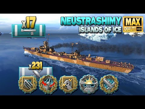 Destroyer Neustrashimy: MVP on map Islands of Ice - World of Warships