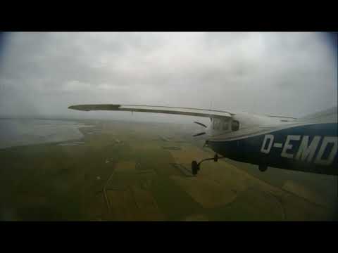 Approach Sylt EDXW ILS 32 on a rainy day with a Cessna Silver Eagle