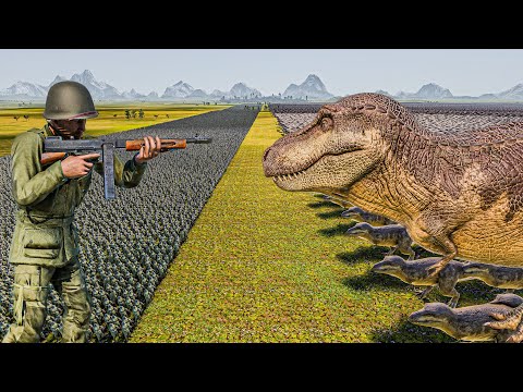 100.000 AMERICAN ASSAULT SOLDIERS vs 50.000 T-REX - Ultimate Epic Battle Simulator 2 UEBS 2