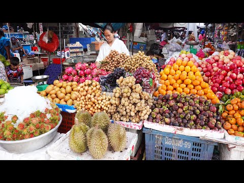 Amazing Morning Market Scenes, Local Fresh Food Market In My Town, Asian Street Market