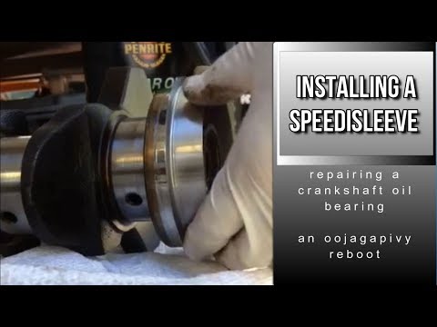 Using a speedisleeve to repair a rear crankshaft oil bearing for an FE motor