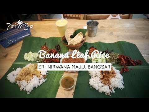 MELHOR COMIDA INDIANA: ARROZ DE FOLHA DE BANANA em Kuala Lumpur | Sri Nirwana Maju | Coisas para comer em KL
