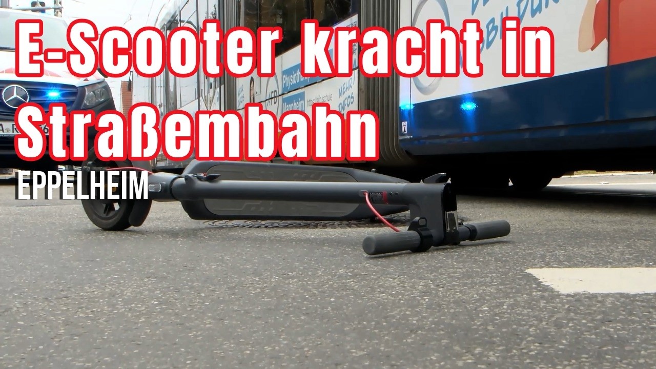 Unfall in Eppelheim: E-Scooter prallt mit Straßenbahn zusammen