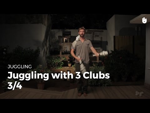 Learn how to juggle clubs - Part 3-4 - With three clubs