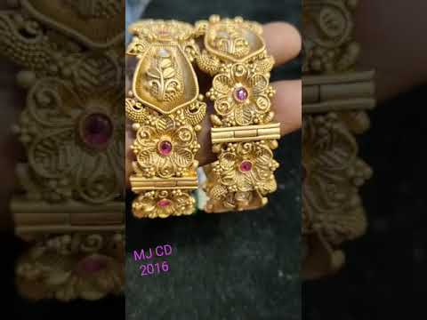 Party golden new designer temple bangles