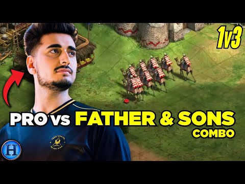 Pro Player vs Father & Sons Combo | 1v3 AoE2