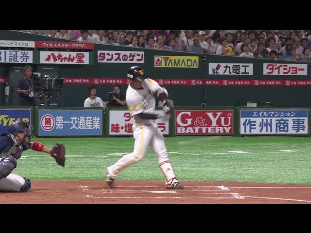 【6回裏】うまく押し込んだ!! ホークス・今宮のタイムリー3ベースで追加点!! 2017/8/22 H-L