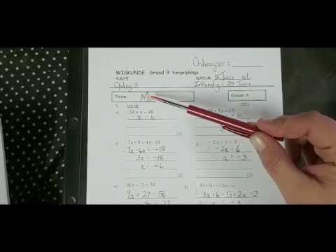 WISKUNDE GRAAD 9: 26 Junie 2020 - periode 8 (26098)