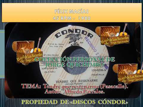 FELIX MACIAS - TENDRE QUE RESIGNARME (Pasacalle) 45  RPM - 1980