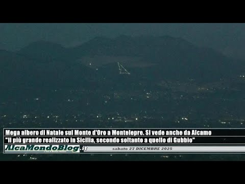 A giant Christmas tree on Monte d'Oro in Montelepre. Images from Alcamo