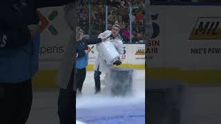 CBS 58 Chief Meteorologist Drew Burgoyne brings weather experiments to Admirals' School Day Game