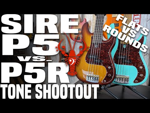 Sire P5 vs P5R - Flatwound vs Roundwound 5 String Comparison! - LowEndLobster Tone Shootout