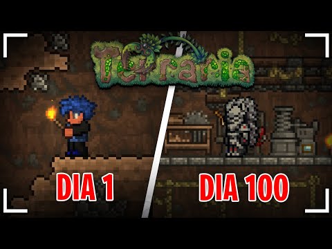 SOBREVIVI 100 DIAS em UMA CAVERNA no TERRARIA!