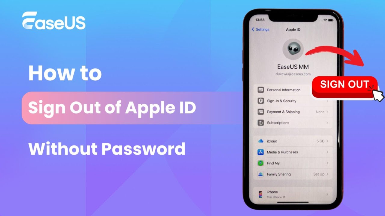 How to Sign out of Apple ID Without Password 2025 | 3 Simple Ways - EaseUS
