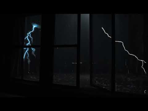 Thunder storm w/ Rain Sounds Covers the Narrow Room Ambience - Black Window⛈️