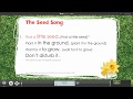 The Seed Song From Spring Assembly Songs With Words On Screen