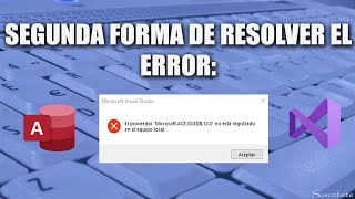 Segunda forma de solucionar el error: EL PROVEEDOR MICROSOFT.ACE.OLEDB.12.0 | Visual Studio
