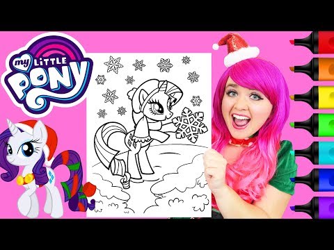 Coloring Rarity My Little Pony GLITTER Christmas Coloring Page Prismacolor Markers | KiMMi THE CLOWN Video