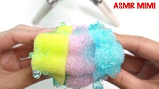 【ASMR】眠たくなるパチパチスライム スライム＋低密度スポンジ　Slime＋Sponge Want to sleep crackle Sound - No talking