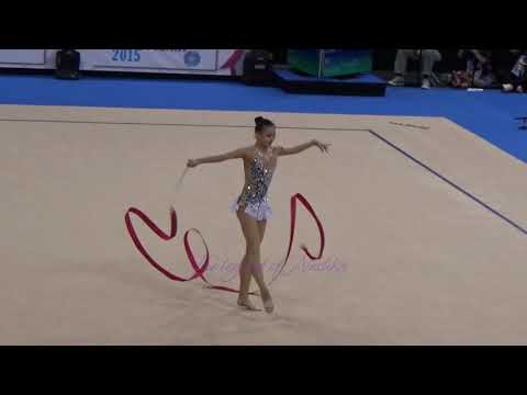 XU Xiaolan (CHN) ribbon - 2015 Stuttgart worlds Qualifs