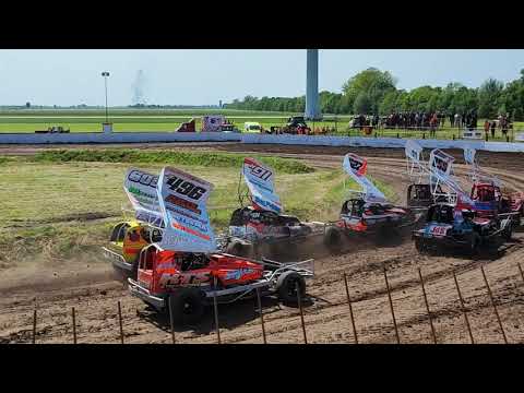 Brisca F1 Stocckars - heat 1 Dirttrack Lopik 27 mei 2023 RaRaRacing