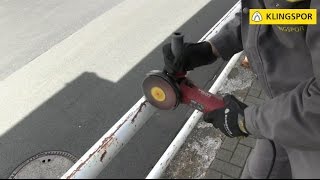 Klingspor - Grinding a rusty balustrade with a WSM 617 | usage video
