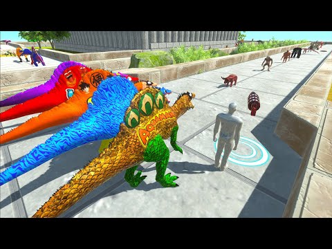 AQUAMAN SPINOSAURUS DEATH RUN RESCUE MISSION - Animal Revolt Battle Simulator