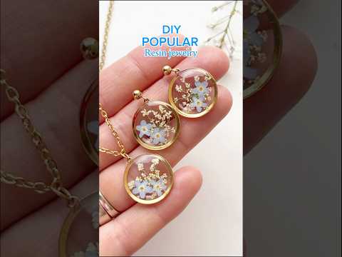 DIY Popular Resin Flower Jewelry for Beginners - Tutorial link ⬆️ #earrings #pendant #necklace