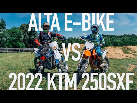 Alta E-bike block passes a 2022 KTM 250 SX-F!