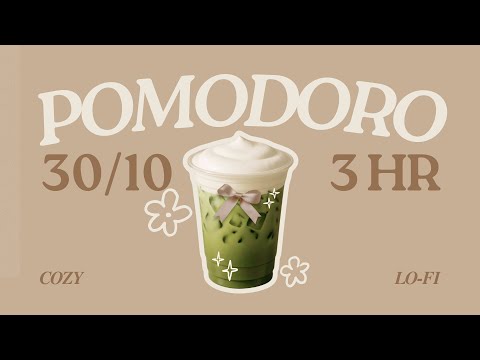 𝕞𝕒𝕥𝕔𝕙𝕒 𝕝𝕒𝕥𝕥𝕖 🌱 3HR 30/10 pomodoro timer | cozy jazz lofi music | study with me