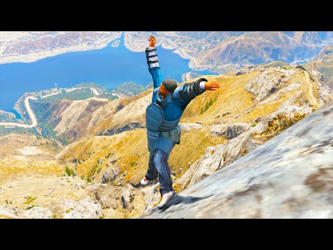 GTA 5 Cliff Drops & Jumps (GTA 5 Crazy Fails, Funny Moments)