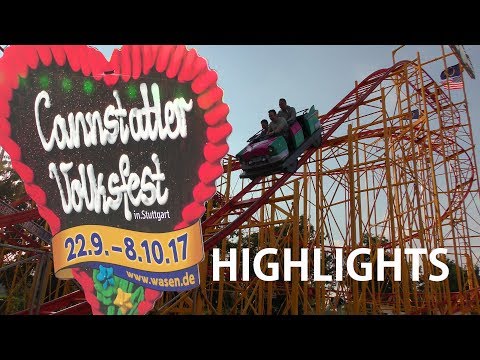 172. Cannstatter Volksfest 2017 Wasen Stuttgart HIGHLIGHTS 4K Best of...amusement rides + beer tents