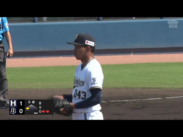 【ファーム】ズバっと決まった!! バファローズ・宮國凌空のプロ初奪三振!!  2024年6月14日 オリックス・バファローズ 対 くふうハヤテベンチャーズ静岡
