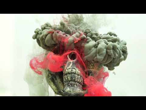 SKULL WITH PINK AND GREY SMOKE