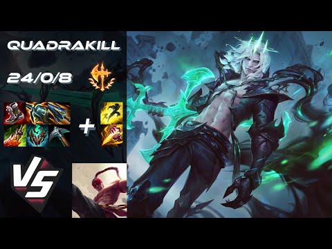 JUNGLE Viego vs Lee Sin [QUADRAKILL] - NA Grandmaster Patch 14.21
