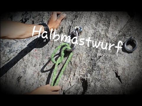 Seiltechnik- Halbmastwurf-Sicherung (HMS), einhändig gelegt