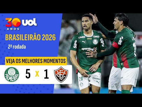 PALMEIRAS GOLEIA O VITÓRIA POR 5 A 1 EM BOA ATUAÇÃO NA ARENA BARUERI! VEJA GOLS