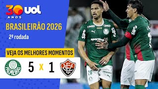 PALMEIRAS GOLEIA O VITÓRIA POR 5 A 1 EM BOA ATUAÇÃO NA ARENA BARUERI! VEJA GOLS