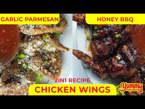 2 in 1 Chicken Wings Recipe • Garlic Parmesan and Honey BBQ Chicken Wings by Yummy Pinoy Recipes