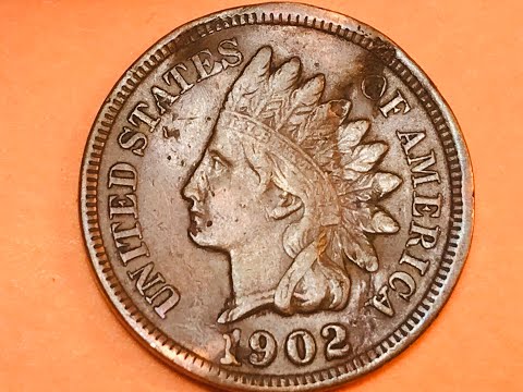 One Cent United States 1902 US Penny - Indian Head Obverse - Shield Wreath Arrows Reverse