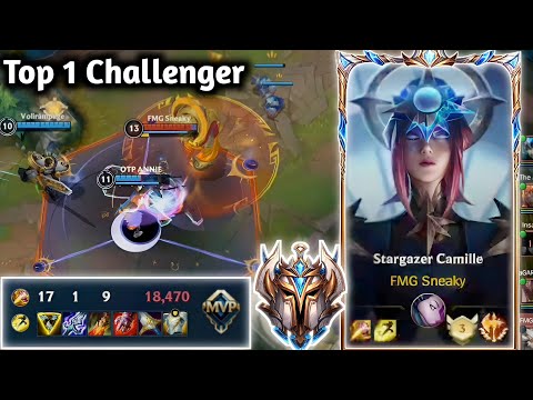 Wild Rift - Top 1 Challenger Camille VS Olaf Jungle Lane Pro Gameplay