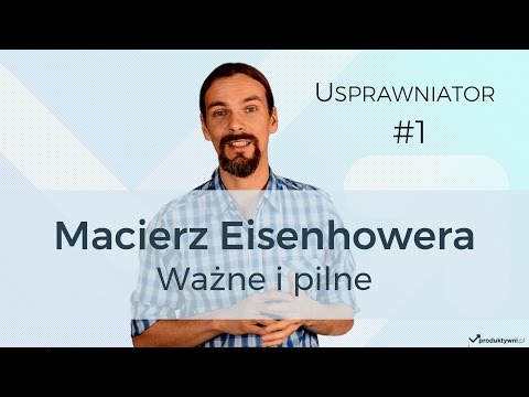 Usprawniator #1 - Kwadrat Eisenhowera - Ważne i pilne - Produktywni.pl
