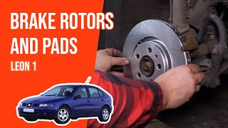 How to replace the front brake discs and pads Leon mk1 🚗