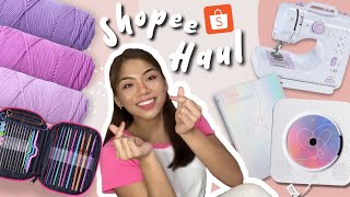 SHOPEE HAUL 💖 | trendy & cute finds (sewing machine, cd player, k-pop album, home & crochet stuff)