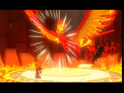 Paper Mario: The Origami King Pt 14 Fire Vellumental Boss