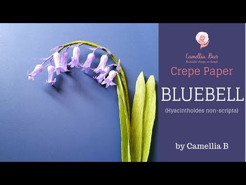 Crepe paper flower, How to make paper bluebell flower from crepe paper , Easy and realistic