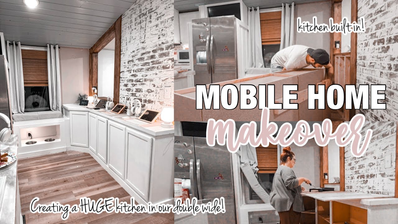 ADDING A *HUGE* KITCHEN TO OUR DOUBLE WIDE! Mobile home kitchen remodel | old mobile home makeover