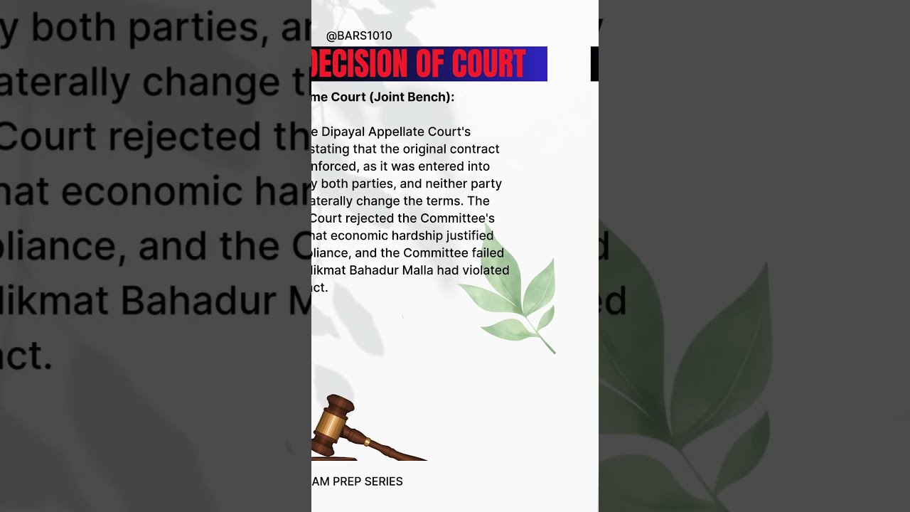 Hikmat Bahadur Malla Vs  Hari Prasad Joshi, case in brief.