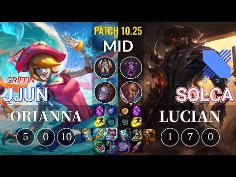GRF jjun Orianna vs DRX SOLCA Lucian Mid - KR Patch 10.25