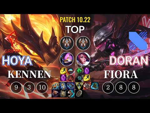 GRF Hoya Kennen vs DRX Doran Fiora Top - KR Patch 10.22